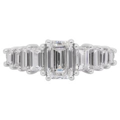 Sparkling 2.90ct Diamonds Pave Ring in 18k White Gold - IGI Certified
