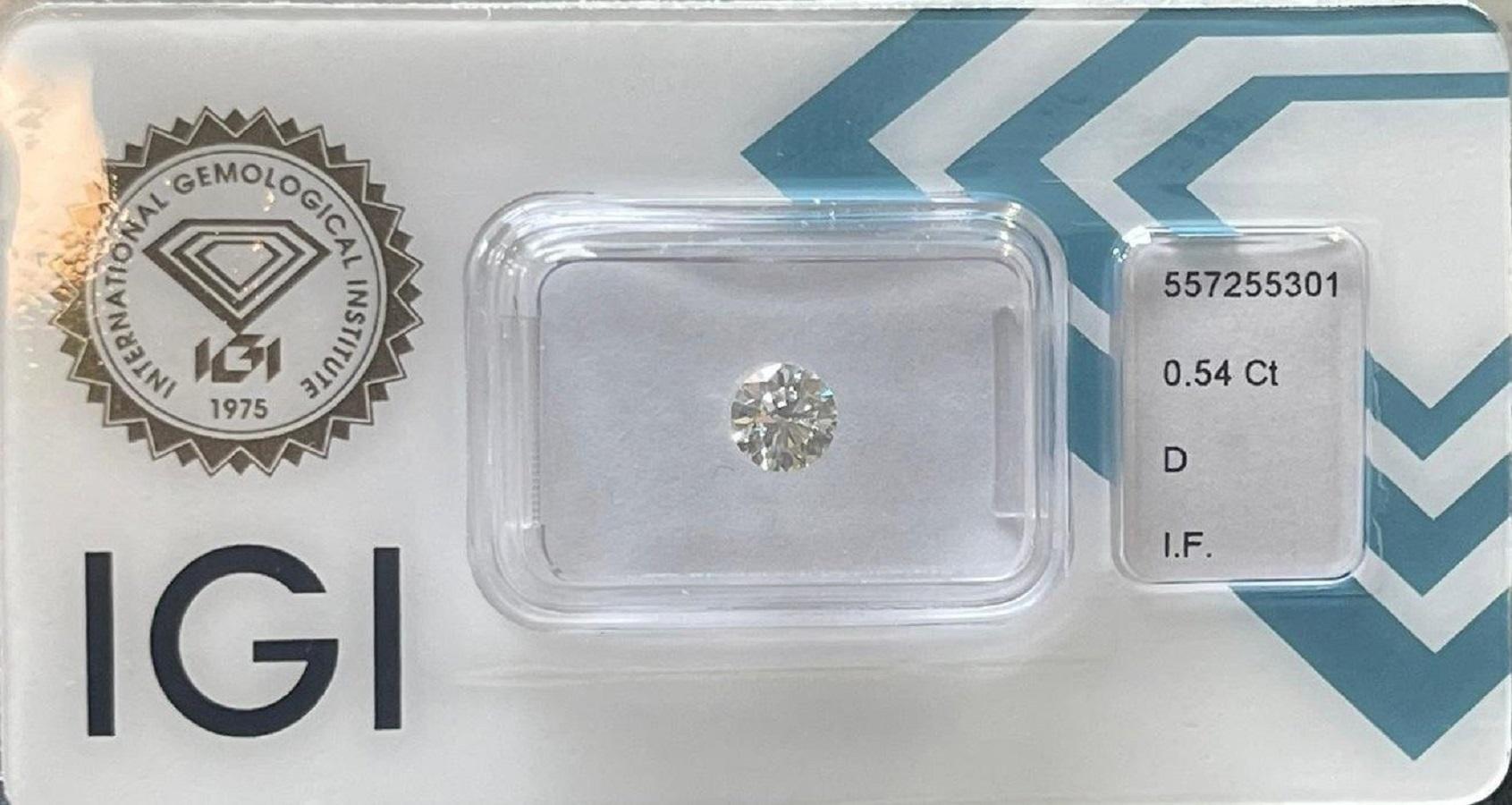Sparkling 2pcs Flawless Natural Diamonds with 1.07ct Round D IF IGI Certificate 2