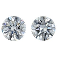 Sparkling 2pcs Flawless Natural Diamonds with 1.07ct Round D IF IGI Certificate