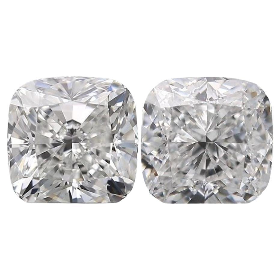 Sparkling 2pcs Natural Diamonds with 1.50ct Cushion E-F VS1 VVS2 GIA Certificate For Sale