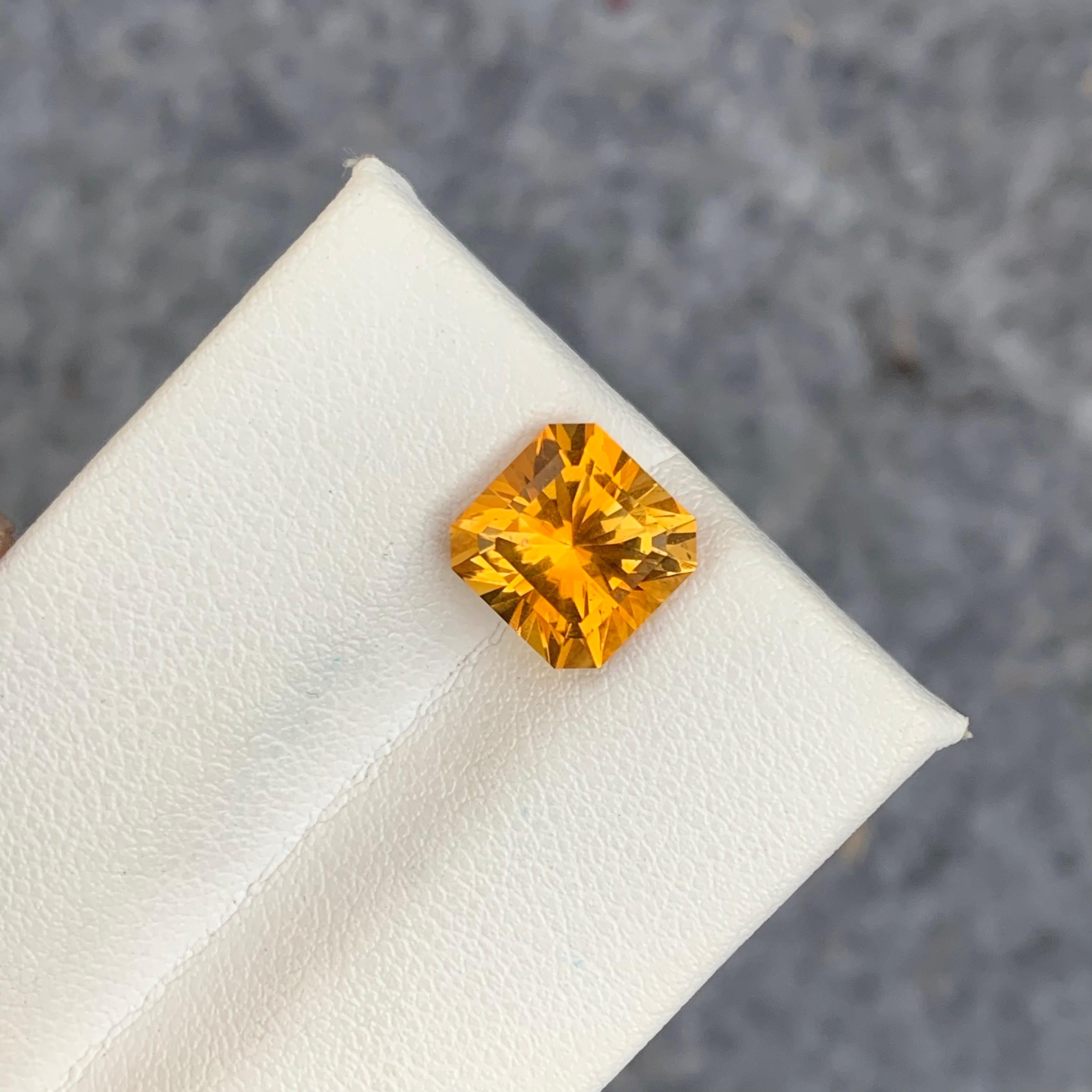 Sparkling 3.0 Carat Natural Loose Yelloe Citrine Gemstone from Brazil Mines For Sale 1