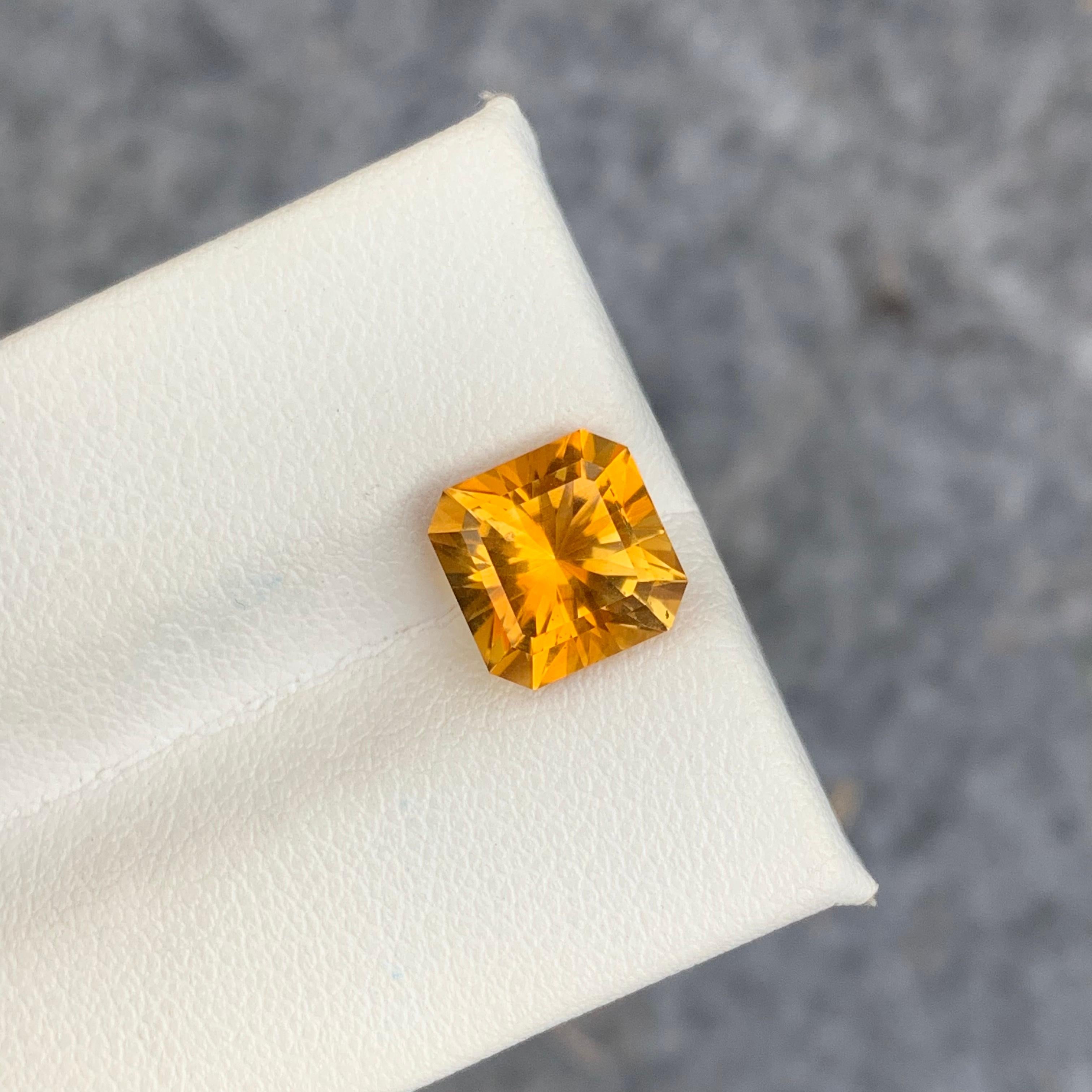 Baroque Revival Sparkling 3.0 Carat Natural Loose Yelloe Citrine Gemstone from Brazil Mines For Sale