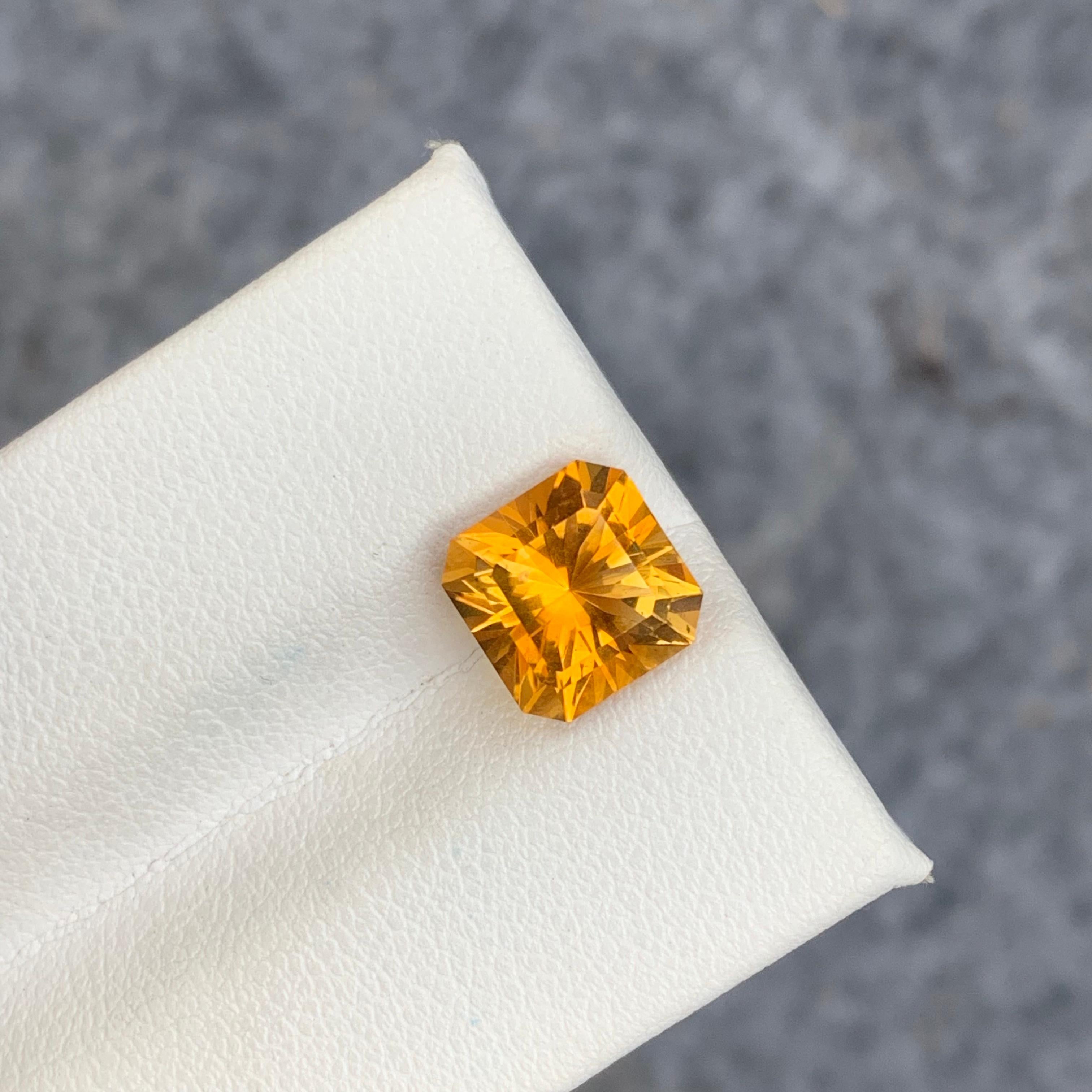 Sparkling 3.0 Carat Natural Loose Yelloe Citrine Gemstone from Brazil Mines In New Condition For Sale In Peshawar, PK