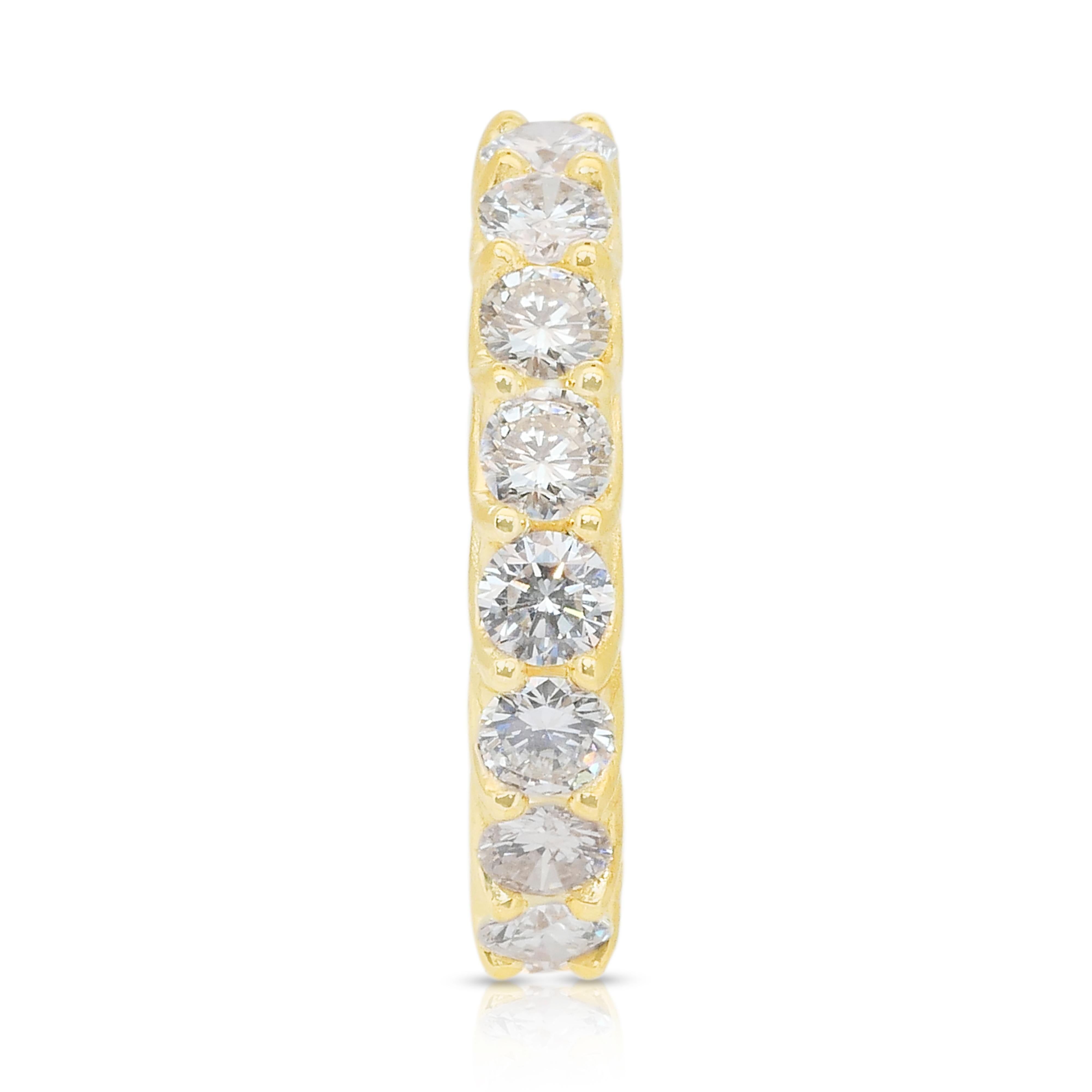 Funkelnder 3,01ct Diamanten Ewigkeitsring in 18k Gelbgold - IGI zertifiziert im Angebot 1