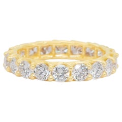 Sparkling 3.01ct Diamonds Eternity Ring in 18k Yellow Gold - IGI Certified