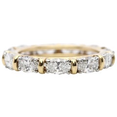 Sparkling 3.30ct Oval Cut Diamond Eternity Band in 18K Gold, Platinum