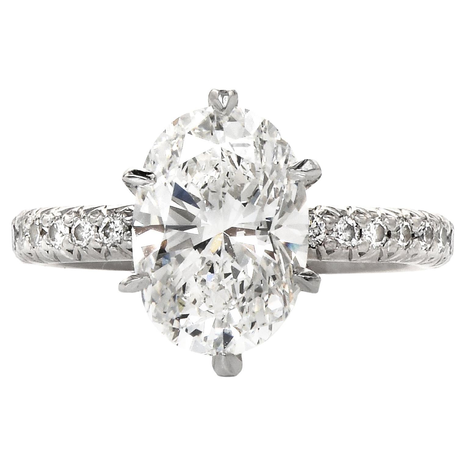 .50ct Diamond Set Platinum Engagement Ring GIA For Sale at 1stDibs