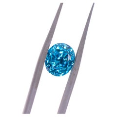 Zircon bleu scintillant de 4.13 carats  Ovale 8x7mm