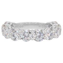 Anello a fascia con 5,18 carati di diamanti in oro bianco 18 carati - Certificato IGI