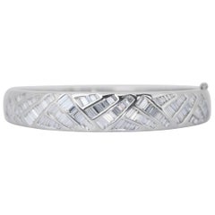 Sparkling 5.63ct Baguette Diamond Bracelet in 18K White Gold