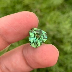 Pierre précieuse scintillante tourmaline verte menthe naturelle non sertie de 6,0 carats de forme brillante
