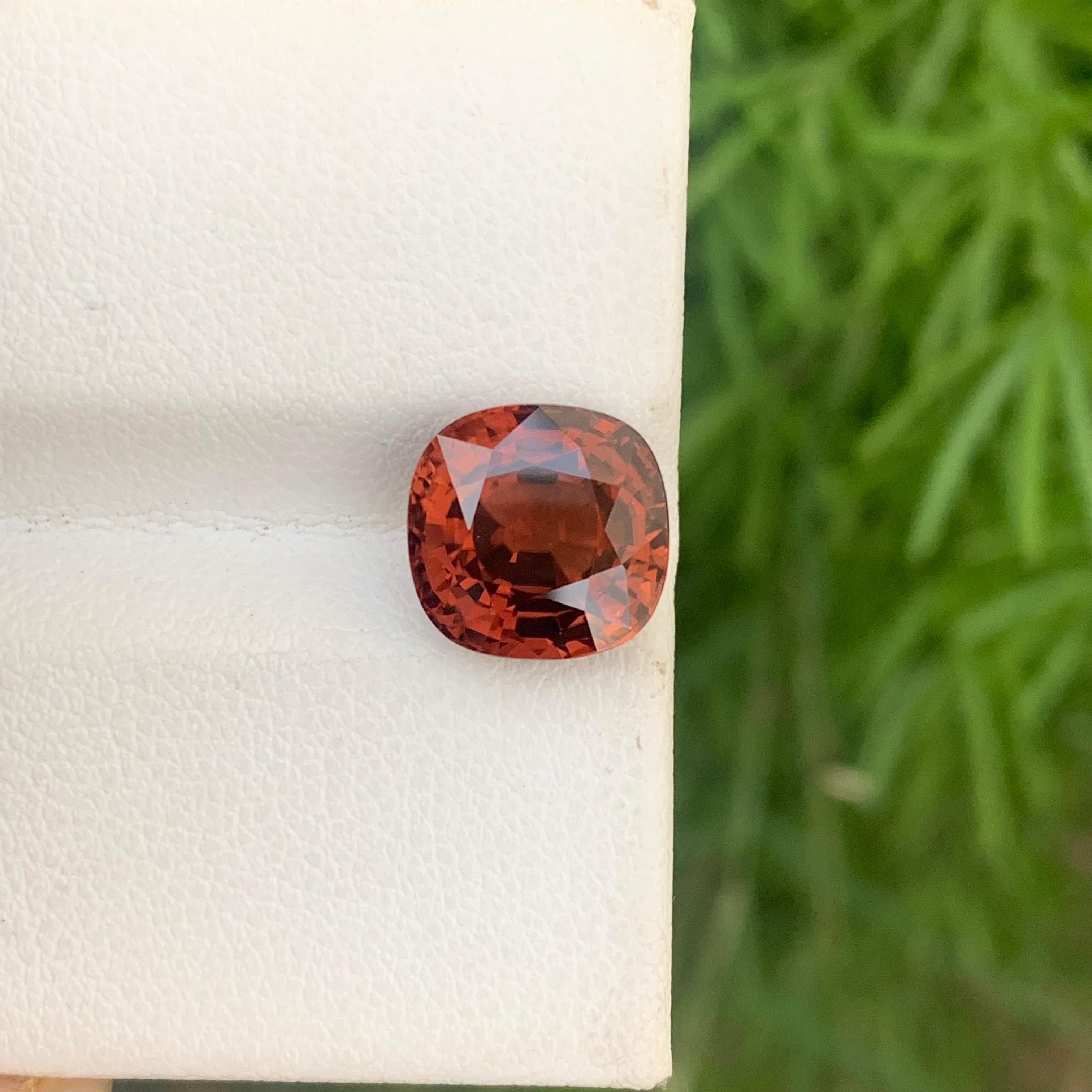 Arts and Crafts Sparkling 7.10 Carats Natural Brown Orange Loose Zircon Ring Gem From Cambodia For Sale