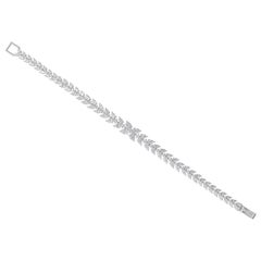 Brillante Pulsera de Diamantes de 7,28 Quilates Claridad SI Color HI Oro Blanco 14k