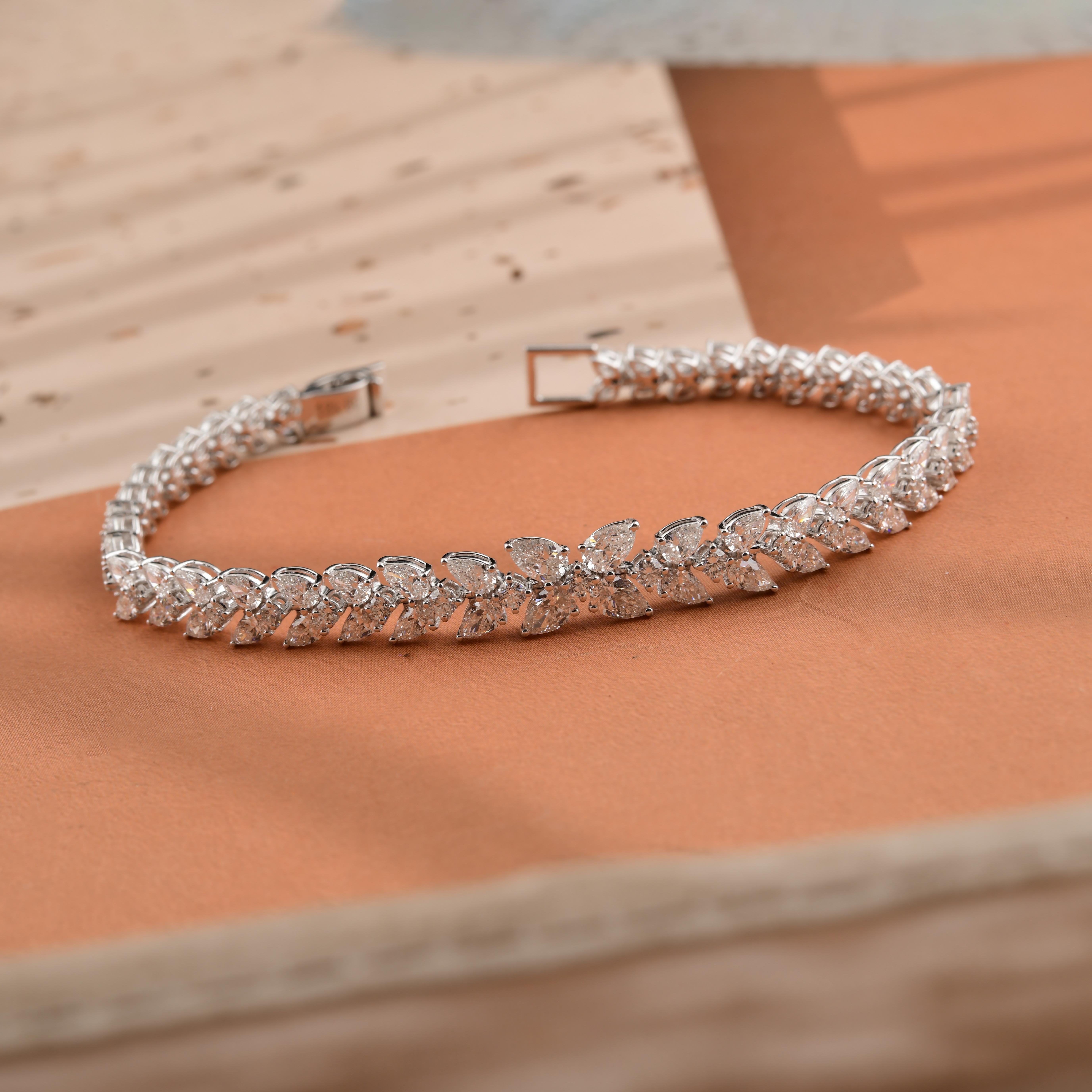 Funkelnde 7,28 Karat SI Reinheit HI Farbe Diamant Armband 18k Weißgold (Moderne) im Angebot