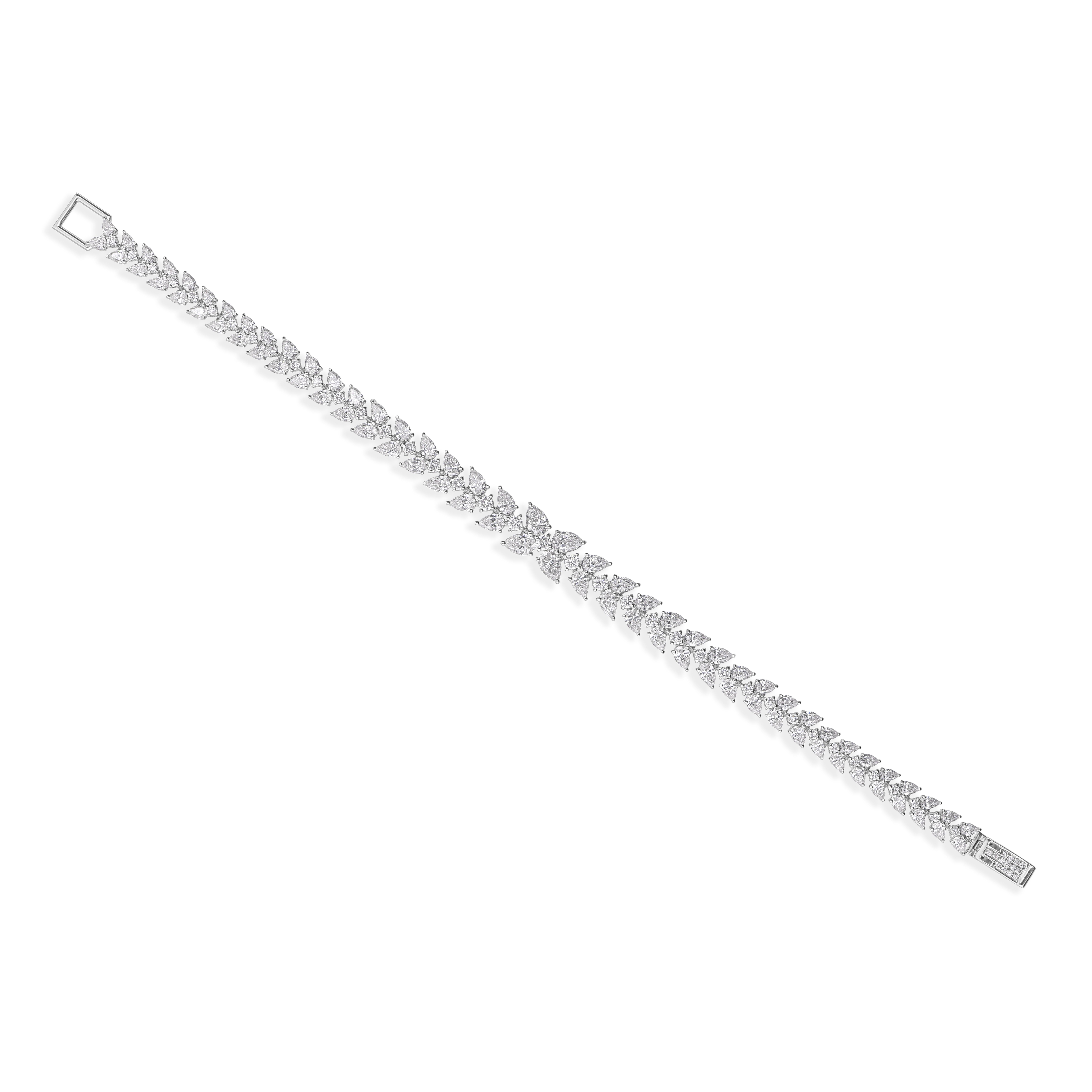 Funkelnde 7,28 Karat SI Reinheit HI Farbe Diamant Armband 18k Weißgold im Angebot 2