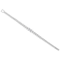 Bracelet en or blanc 18k avec diamant étincelant de 7.28 carats SI Clarity HI Color