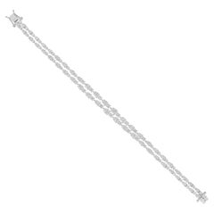 Sparkling 8.42Ct SI Clarity & HI Color Diamond Cluster Bracelet 18k White Gold