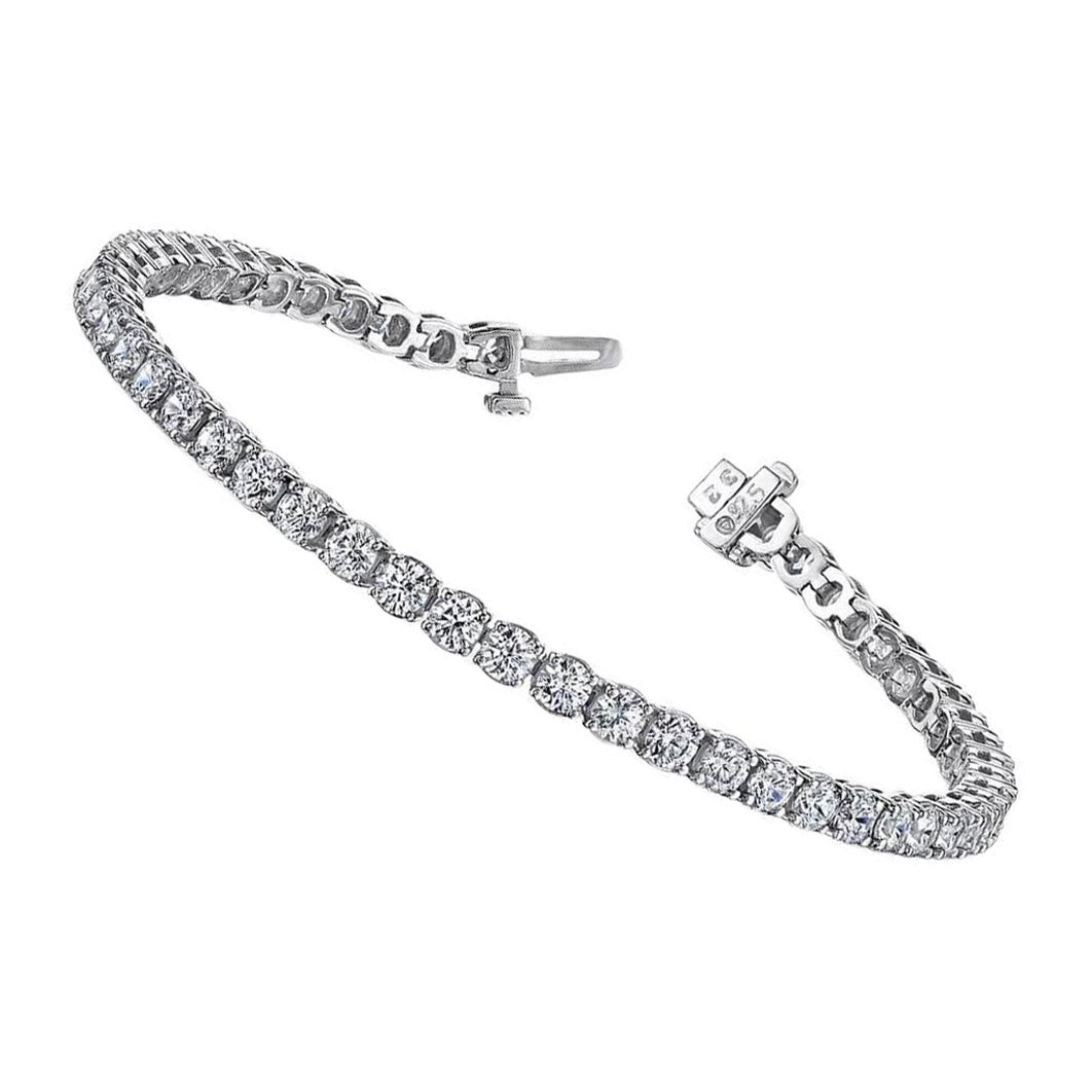 Brillante pulsera de tenis con diamantes naturales redondos de 8,90 quilates en blanco de 14k ref552