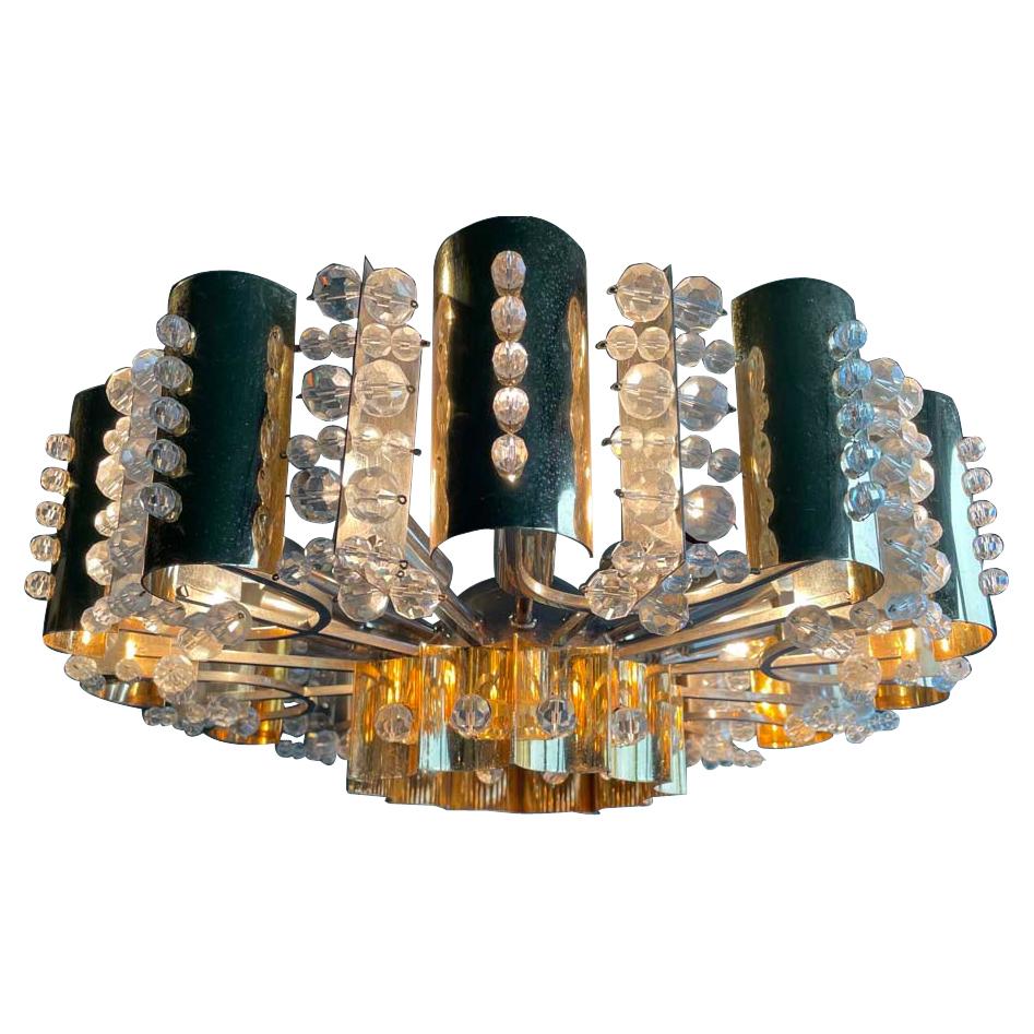 Sparkling Brass Chandelier from Palwa, Germany, 1960s