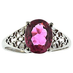  Brazilian Pink Rubelite in Sterling Silver Ring