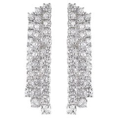 Sparkling Cascade: Earrings with 4.21ct of Brilliant Round Diamonds