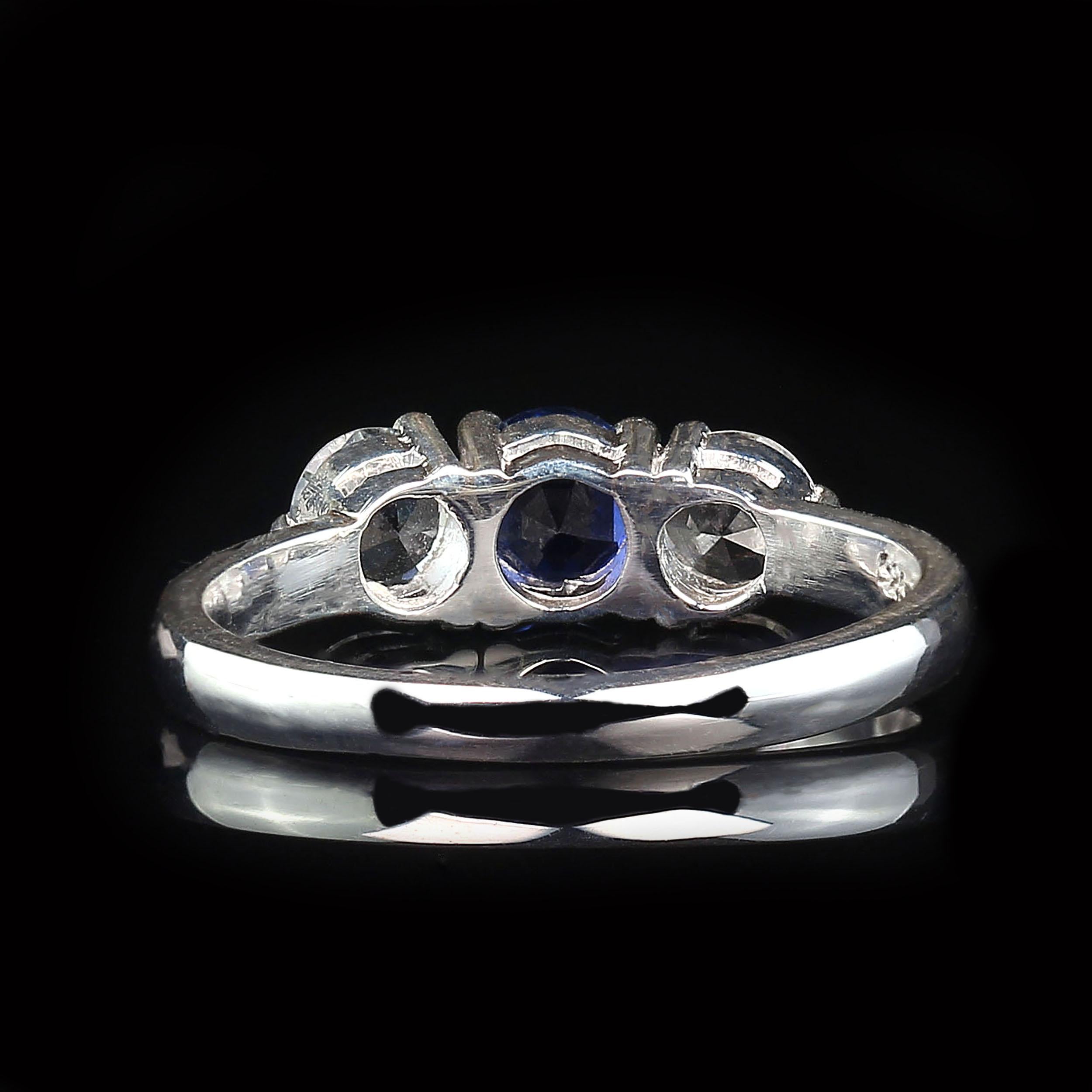 three stone white sapphire ring