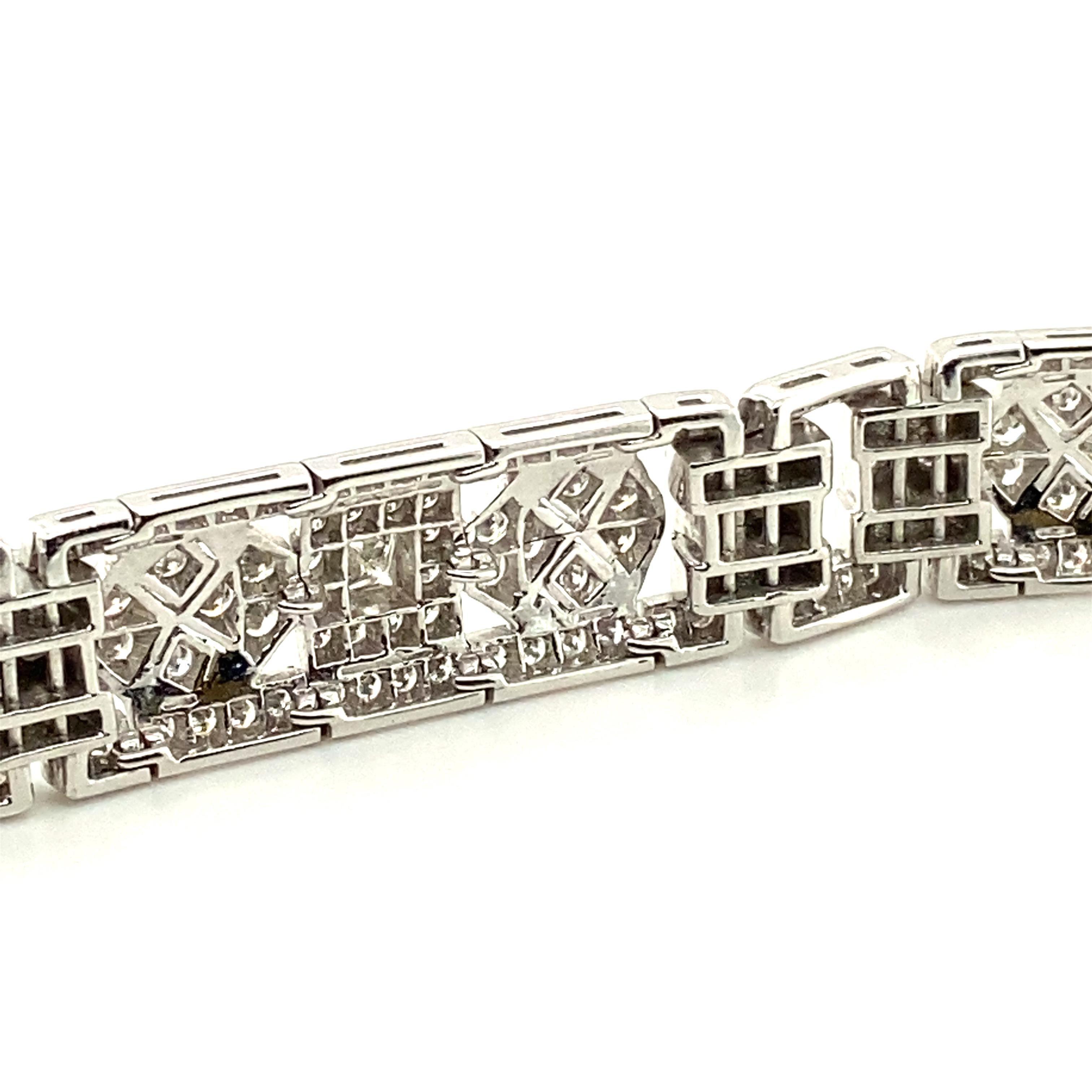 Sparkling Diamond Bracelet in 18K White Gold For Sale 6