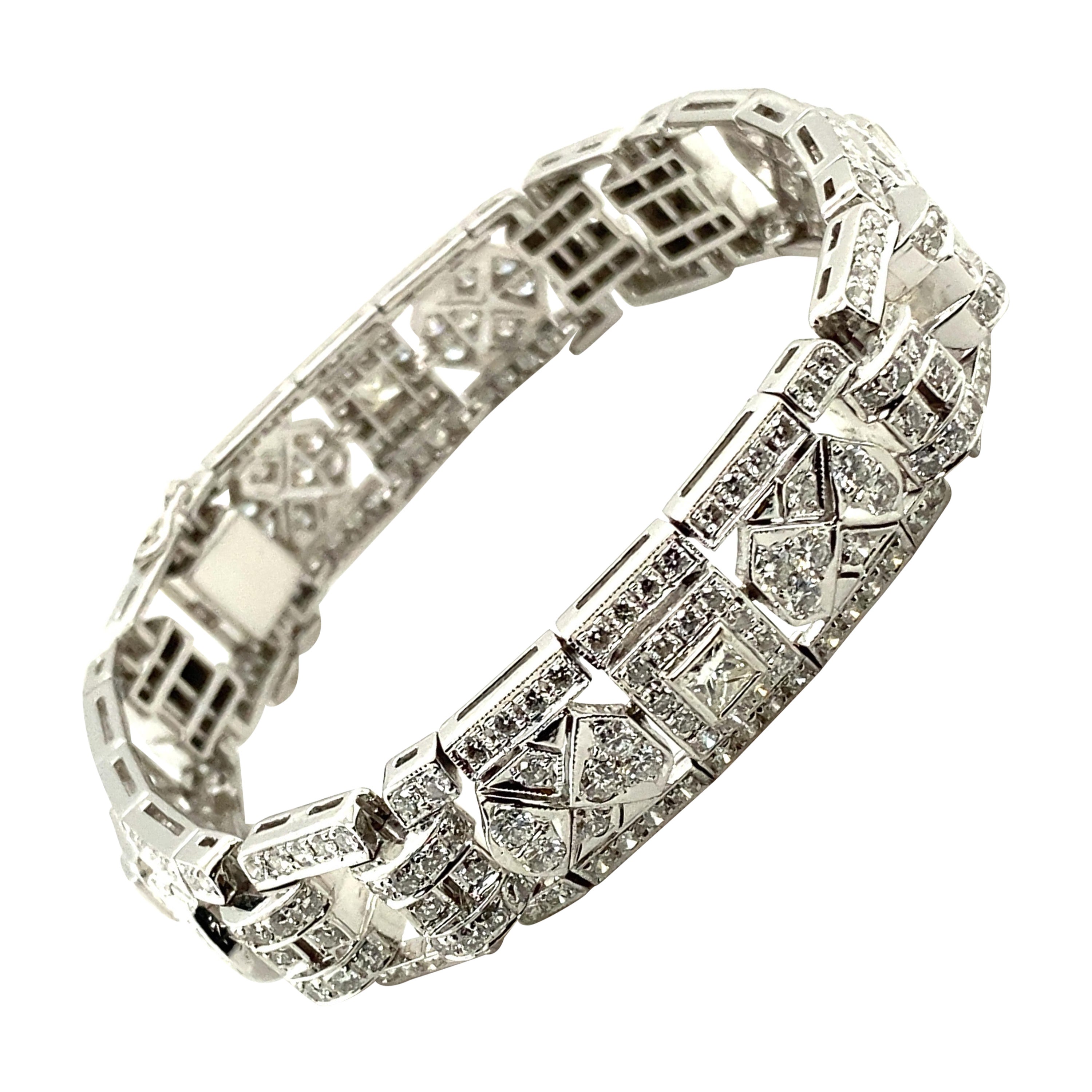 Bracciale con diamanti scintillanti in oro bianco 18 carati