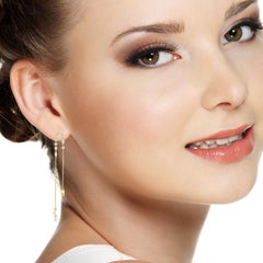 Sparkling Diamond Chandelier Chain Earrings Made In 18k Yellow Gold