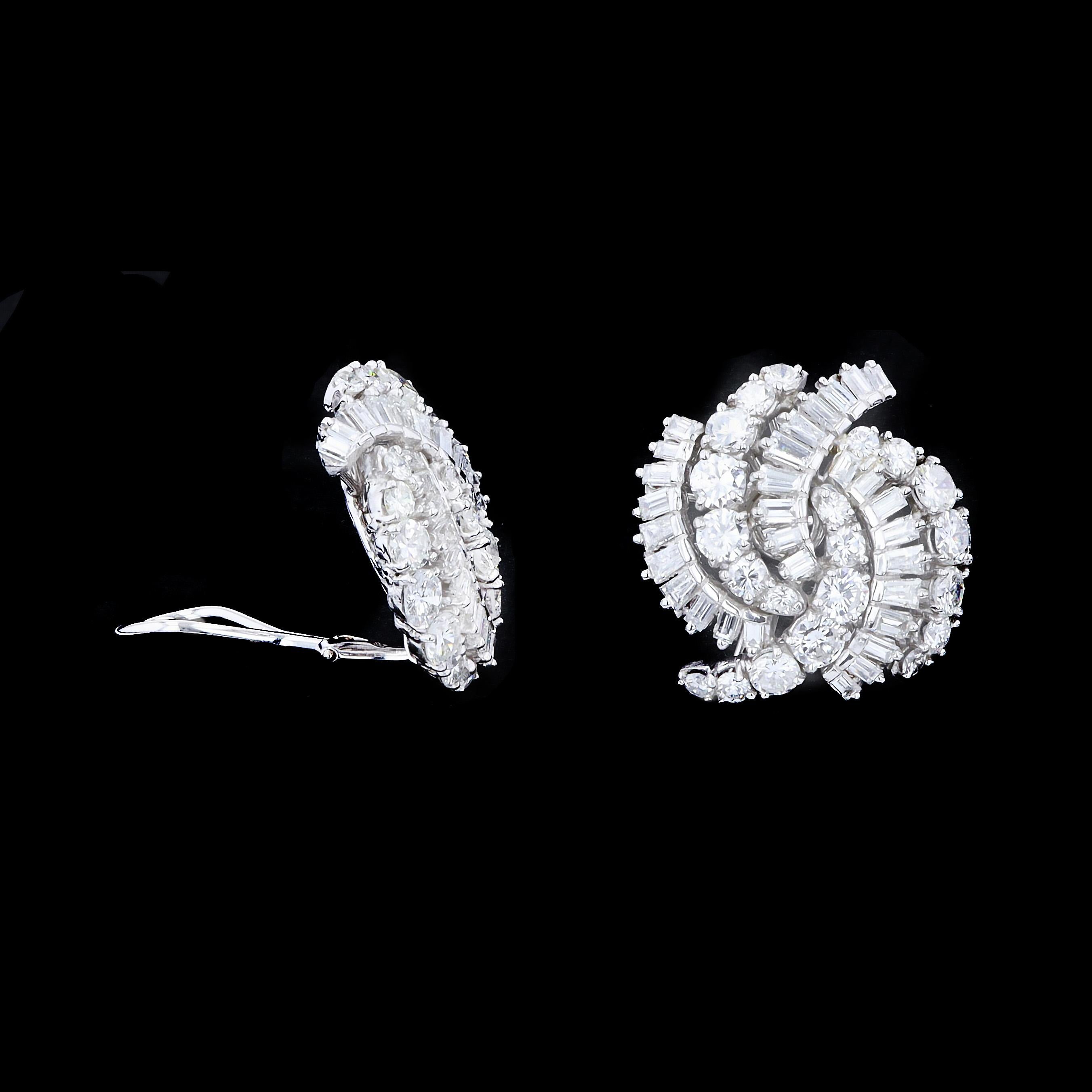 Retro Sparkling Diamond Estate Earrings For Sale