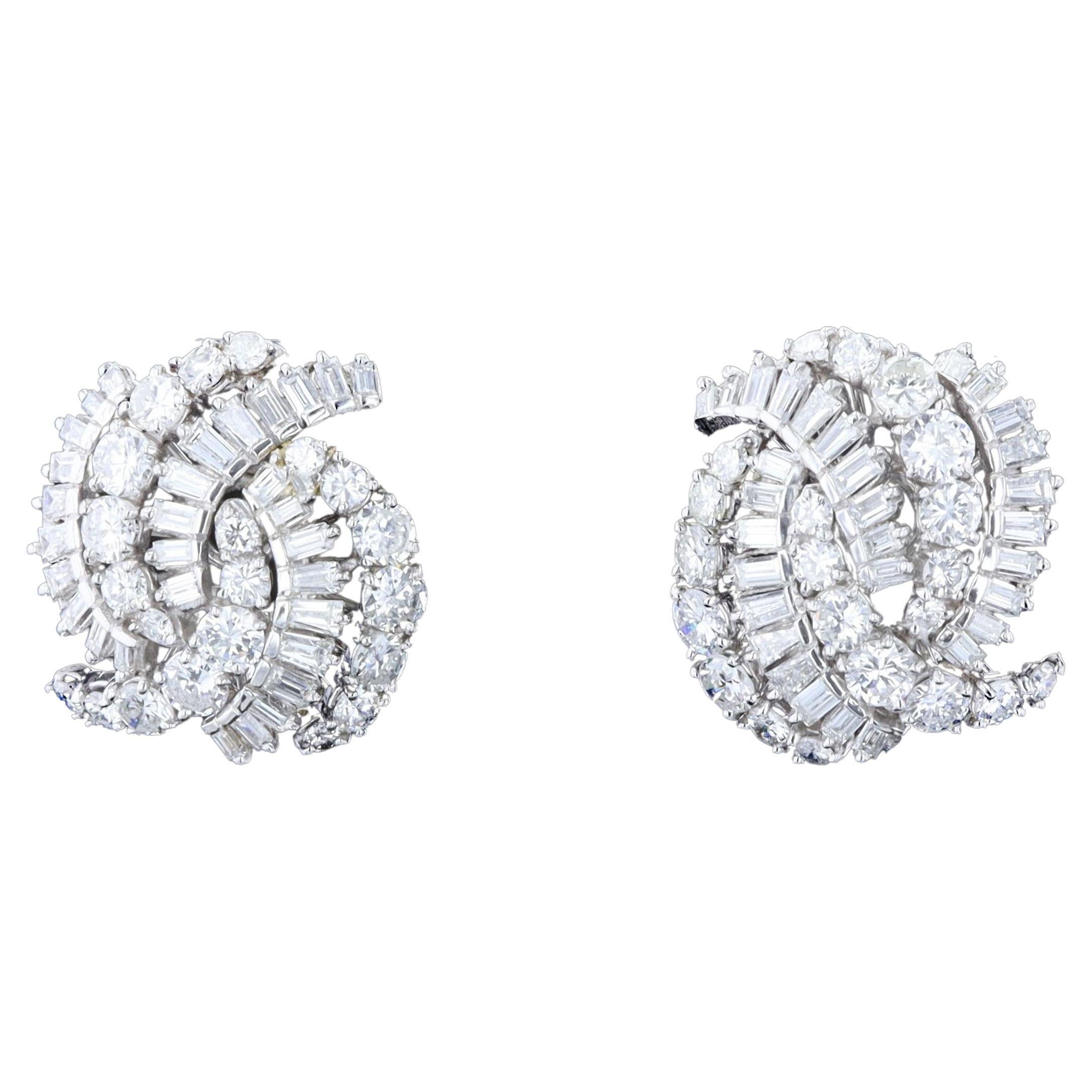 Sparkling Diamond Estate Earrings For Sale