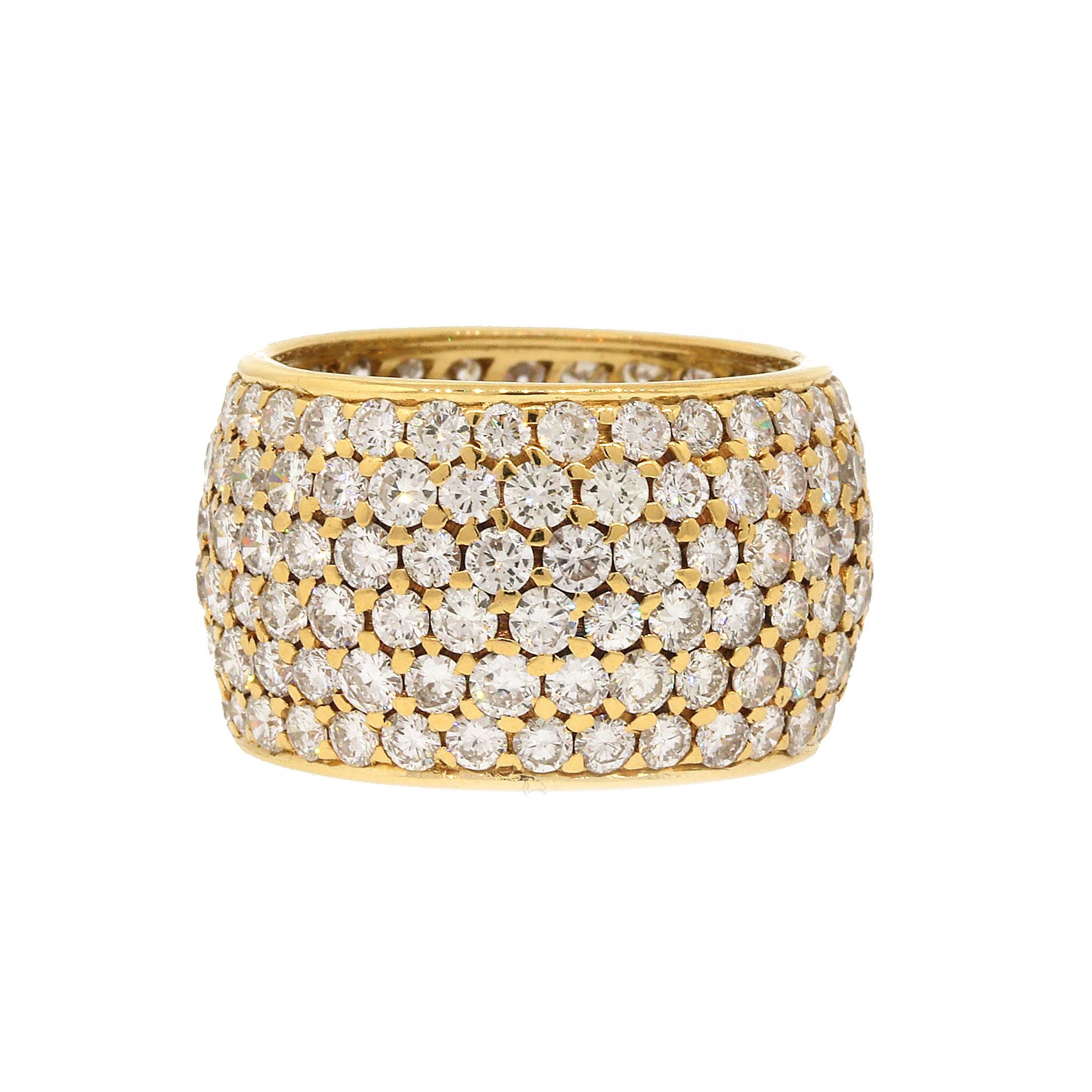 Pulsera brazalete con pavé de diamantes brillantes en venta 1
