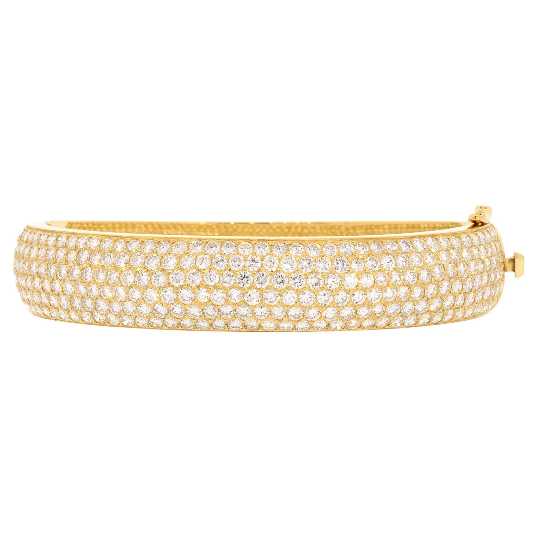 Sparkling Diamond Pave Bangle Bracelet For Sale