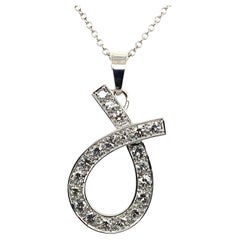 Sparkling Diamond Pendant in 18 Karat White Gold