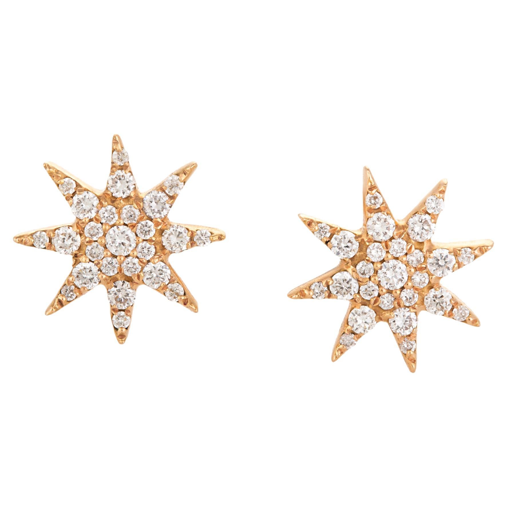 Sparkling Diamond Stars Studs by Joanna Achkar  For Sale