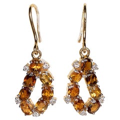 Sparkling Diamond Tourmaline Danglers