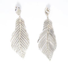 Sparkling Diva'-Blätter aus 18 Karat Weißgold und Silber mit 4 Karat Diamanten