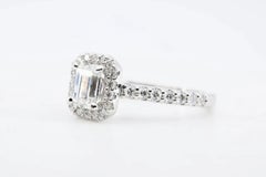 Sparkling Emerald Cut Diamond Engagement Ring in 14K White Gold