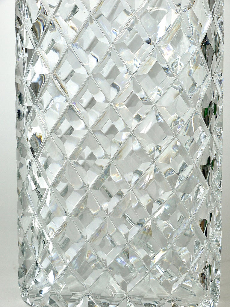 Sparkling Facetted Crystal Glass Vase by Claus Josef Riedel, Austria, 1970s For Sale 3
