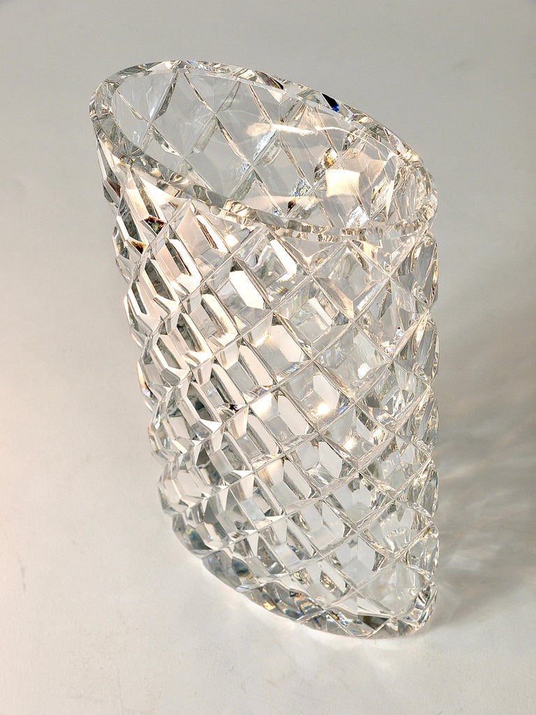 Sparkling Facetted Crystal Glass Vase by Claus Josef Riedel, Austria, 1970s For Sale 10