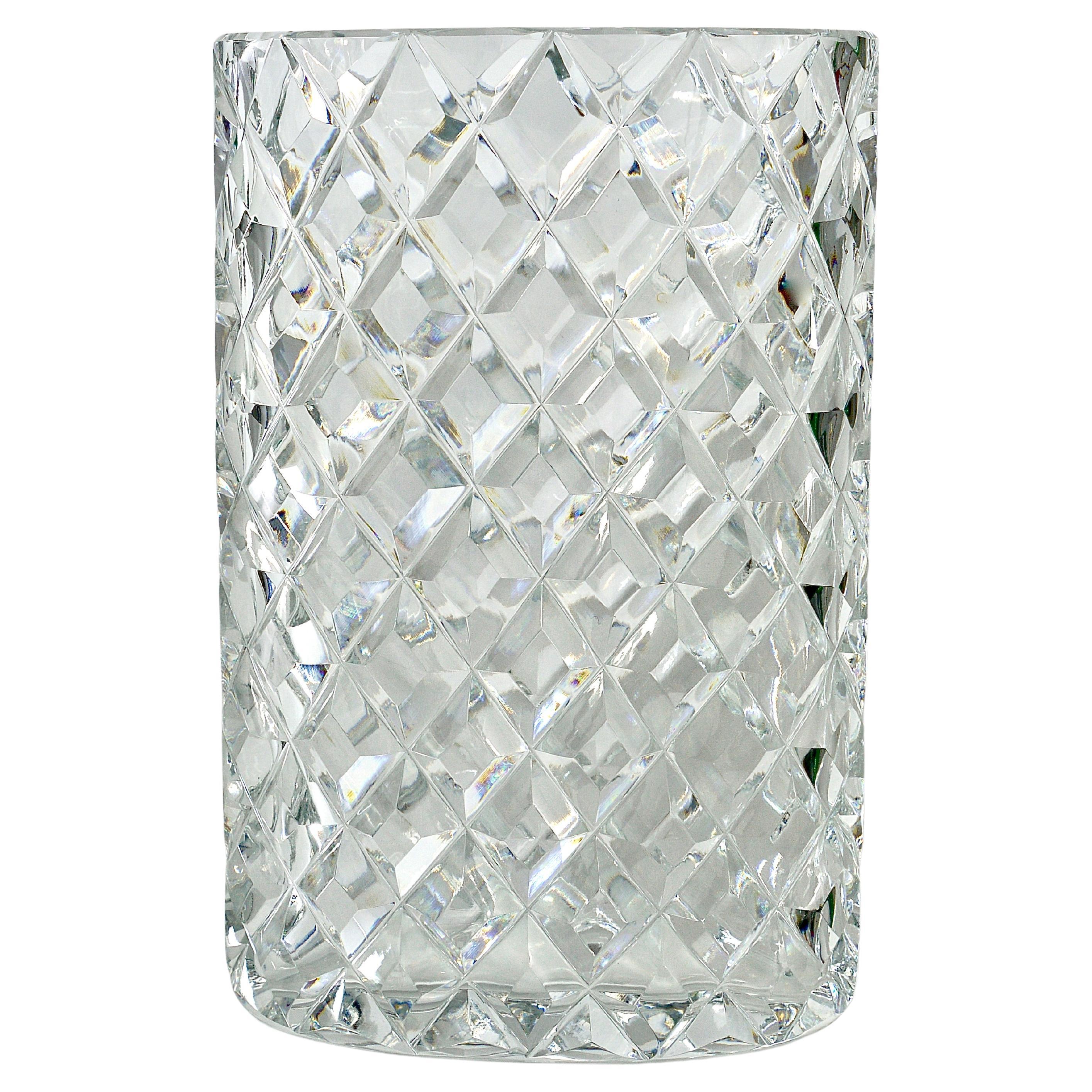 Sparkling Facetted Crystal Glass Vase by Claus Josef Riedel, Austria, 1970s