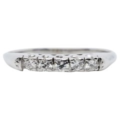 Vintage Sparkling Five Stone 0.20ct Diamond Wedding Band in Platinum