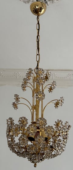 Sparkling Floreal Murano Chandelier, 1980's