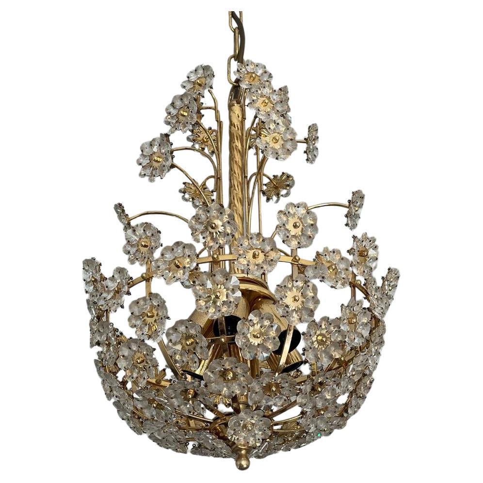 Sparkling Floreal Murano Chandelier, 1980's For Sale