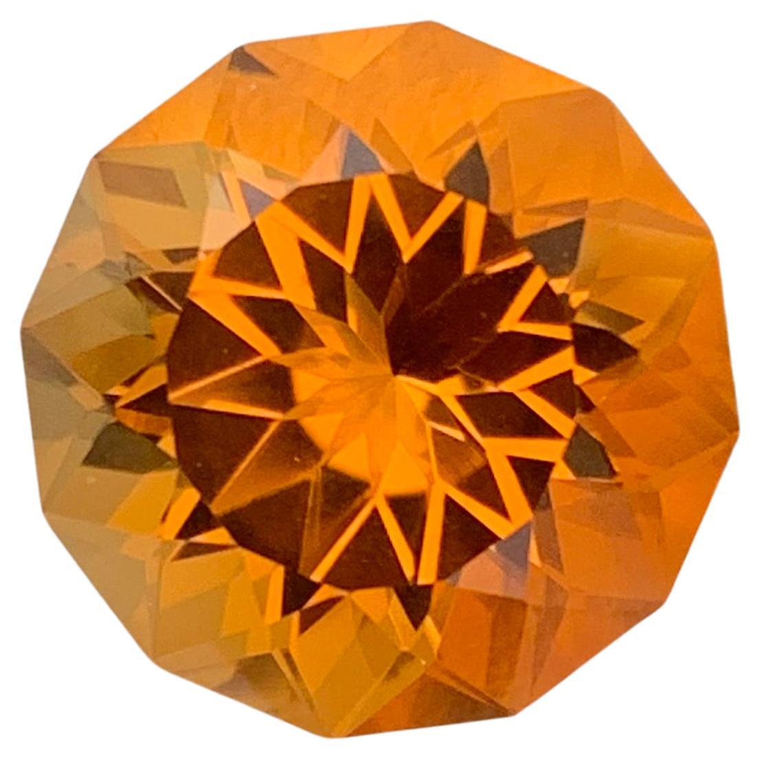 Pierre précieuse authentique citrine Madère scintillante taille fleur de 10,55 carats  en vente