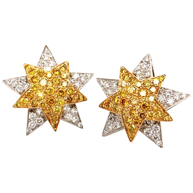 Oscar Heyman Fancy Diamond Earrings For Sale at 1stDibs