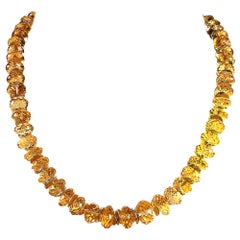 Gemjunky Sparkling Golden Citrine Rondelles Choker Necklace with Golden Accents