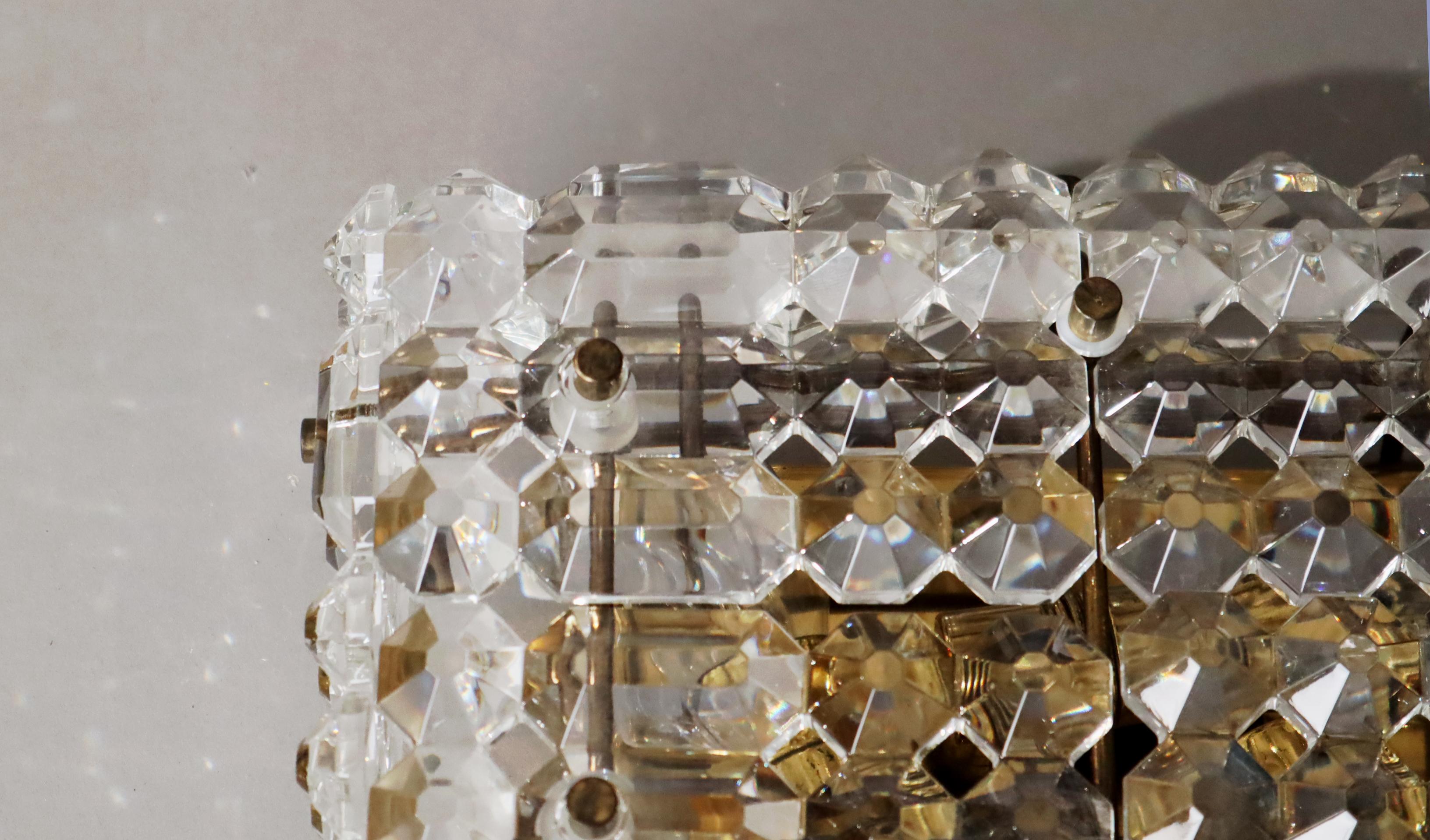 Cristal de plomb Kinkeldey étincelant et doré  Encastré de fenêtre , Allemagne 1970 en vente 2