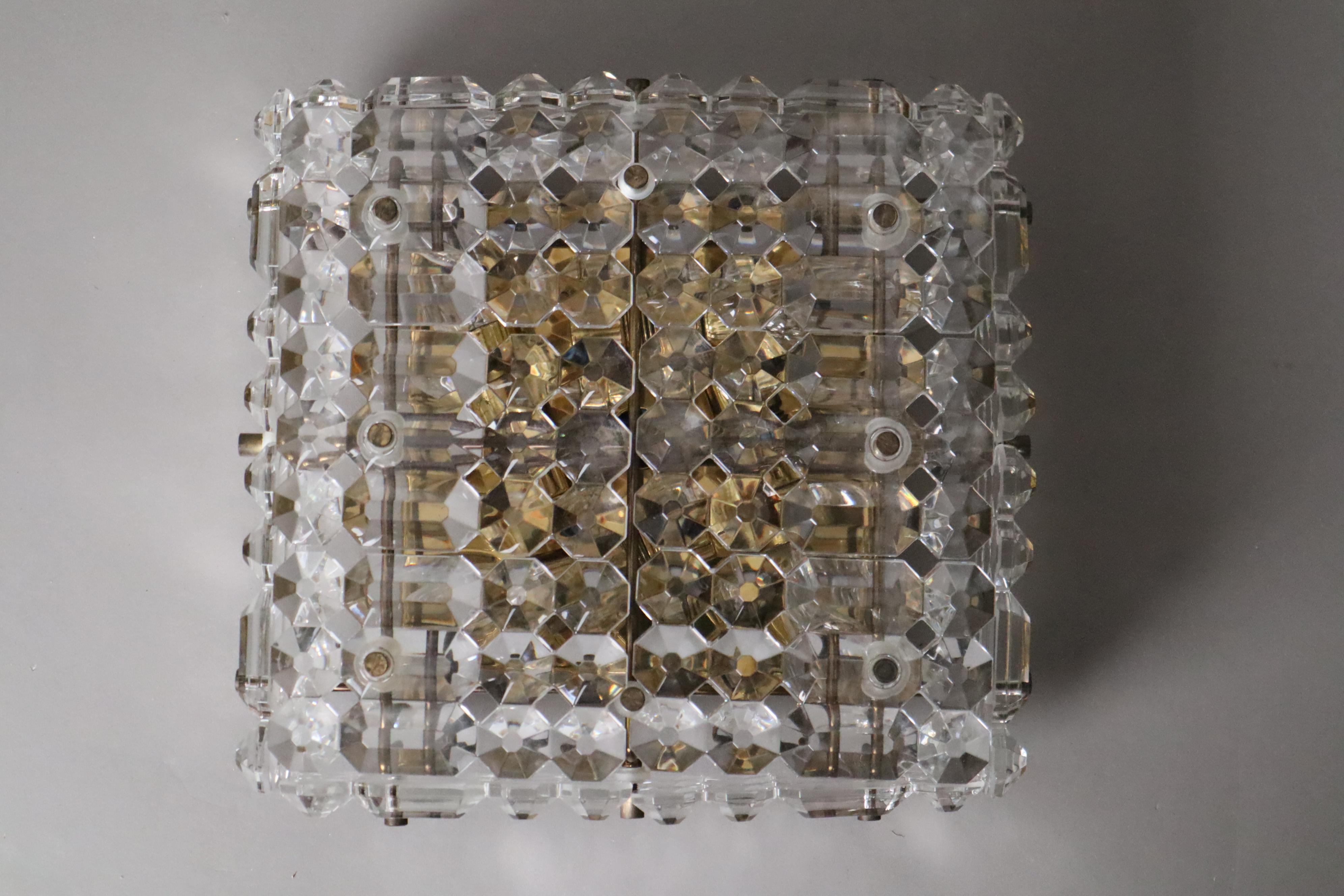 Cristal de plomb Kinkeldey étincelant et doré  Encastré de fenêtre , Allemagne 1970 en vente 5