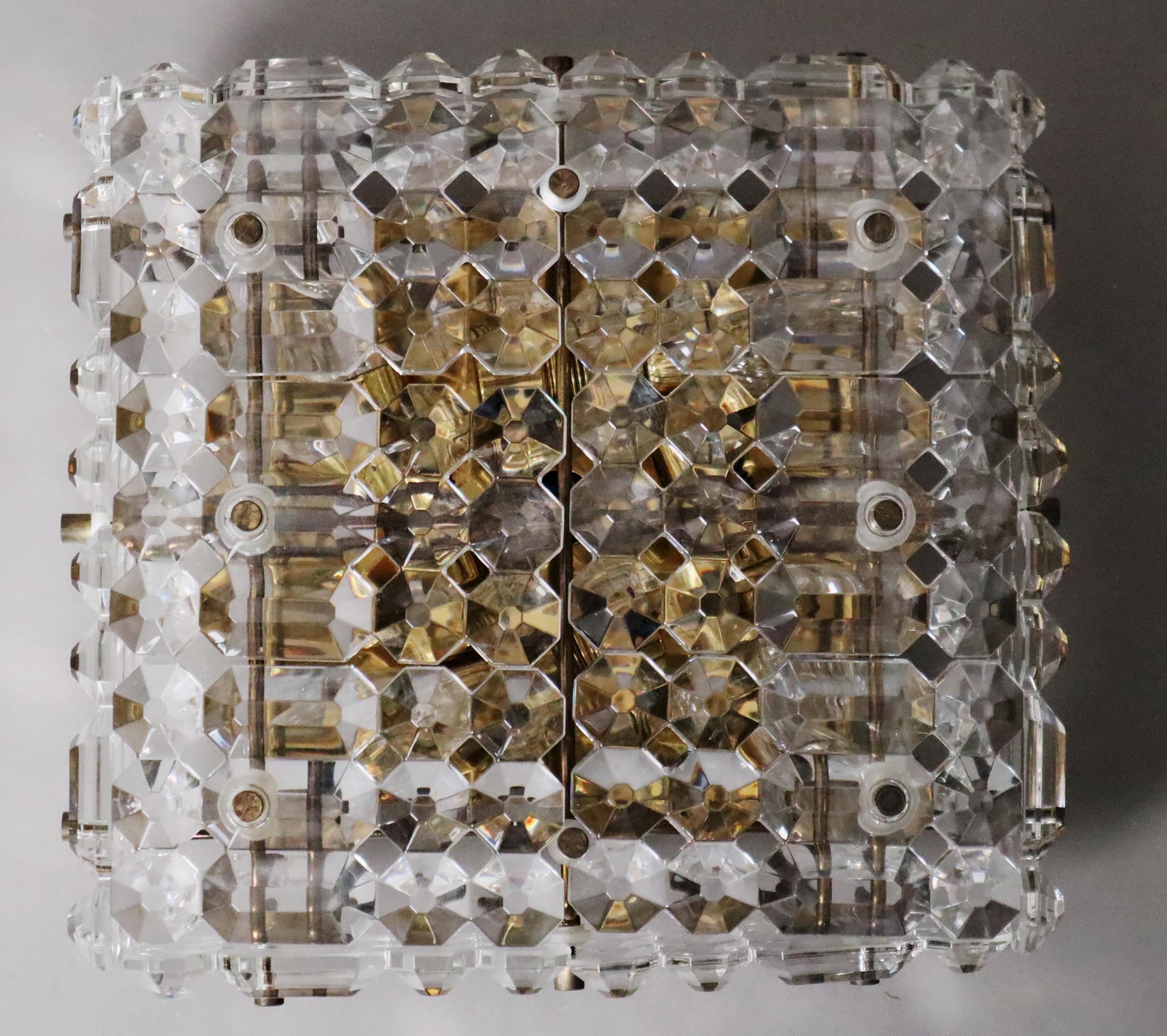 Cristal de plomb Kinkeldey étincelant et doré  Encastré de fenêtre , Allemagne 1970 en vente 6